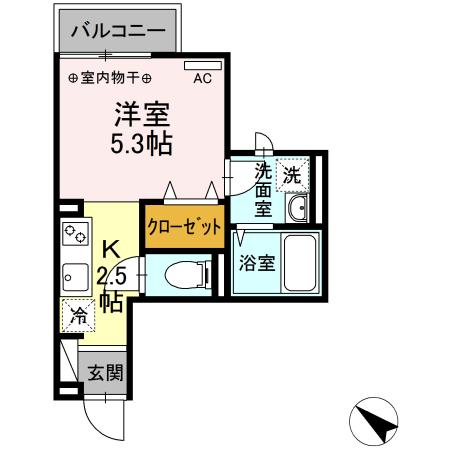 クレール藤沢Ⅲ 303号室 間取り
