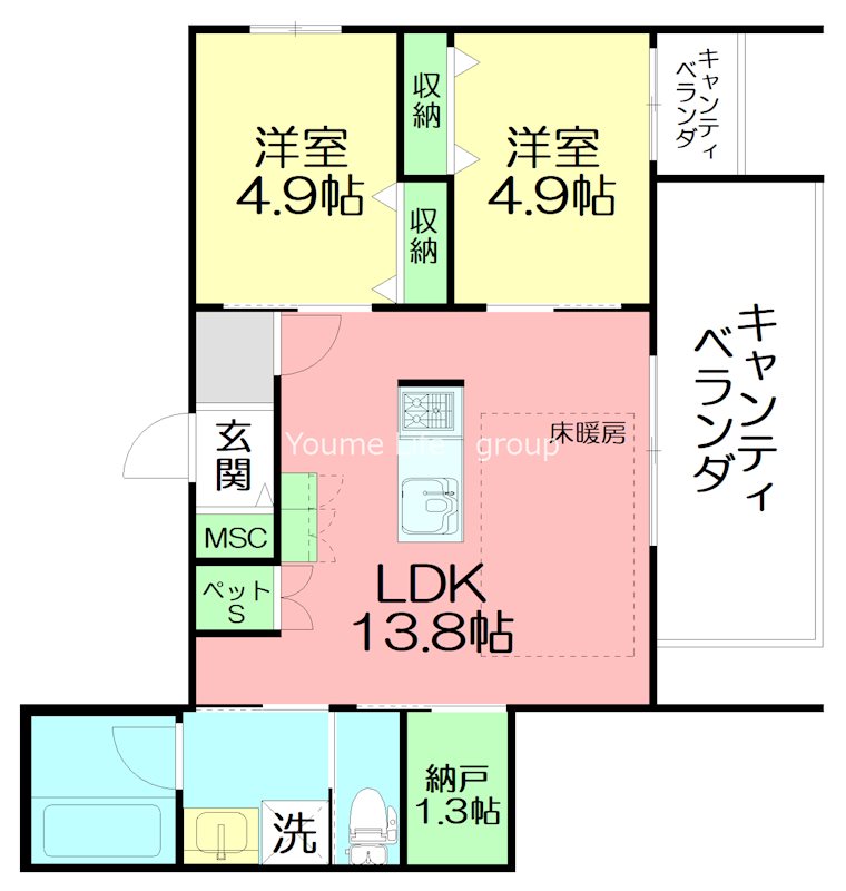 Ｇｒａｎ　Ｎｏｂｌｅ湘南 201号室 間取り