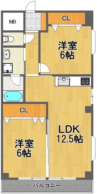 サンハイツ明石  303号室 間取り
