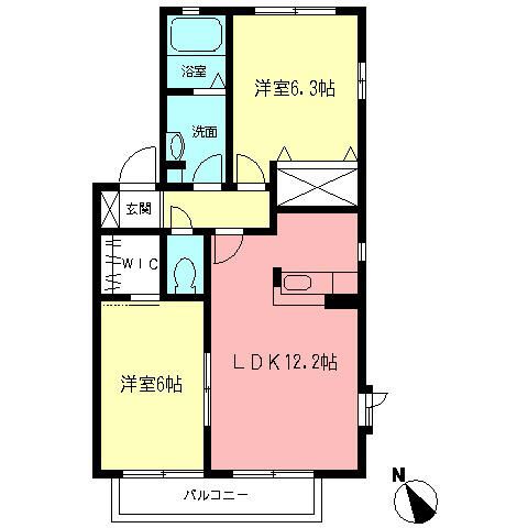 アリエスⅡ 201号室 間取り