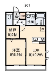 ウィスティリア湘南 201号室 間取り