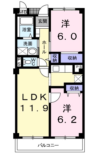 サザンテラス 304号室 間取り