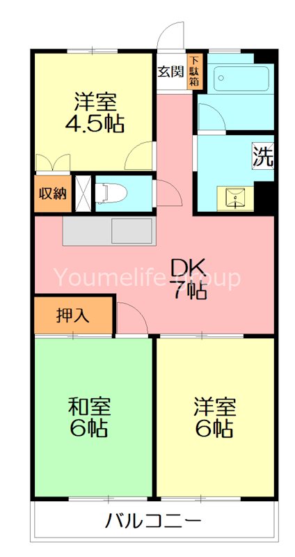 シーサイドハイツ早川 303号室 間取り