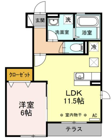 ラピス湘南 101号室 間取り