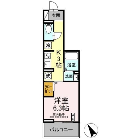 D Paina Takakura 303号室 間取り