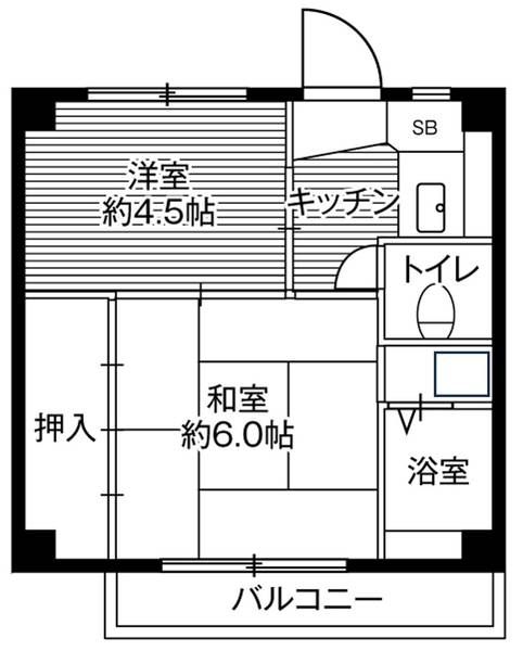 ビレッジハウス亀井野4号棟 間取り