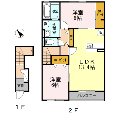 フォレスト 202号室 間取り