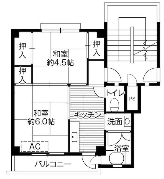 ビレッジハウス三田1号棟 201号室 間取り