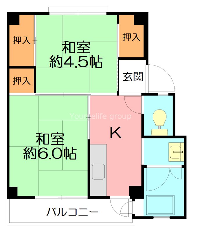 ビレッジハウス三田1号棟 201号室 間取り