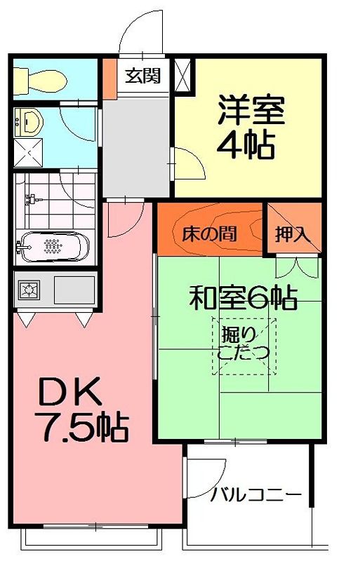 シー・アエリア 104号室 間取り