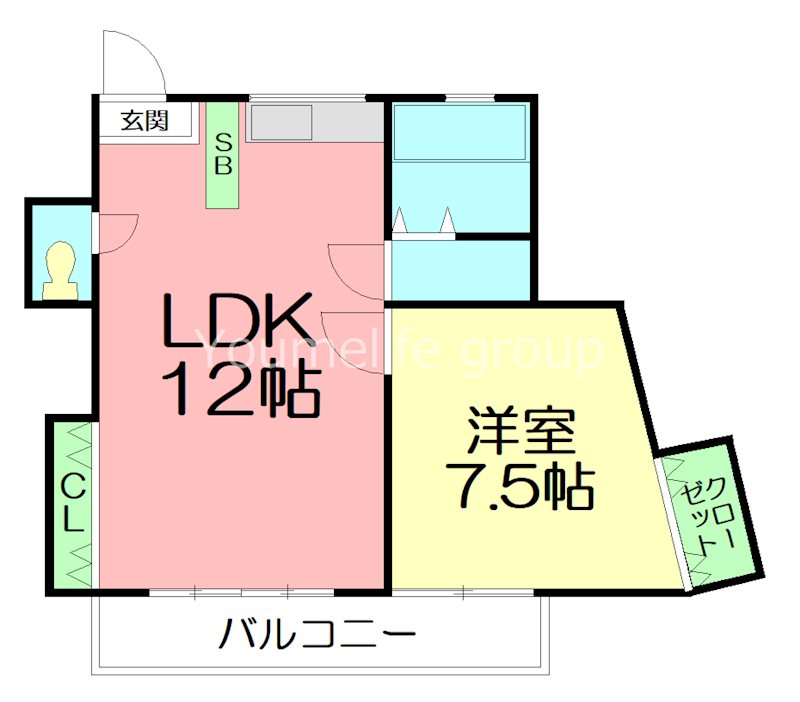 地建ハイツ 303号室 間取り