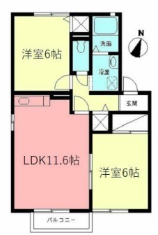 アゼリアＣ 201号室 間取り