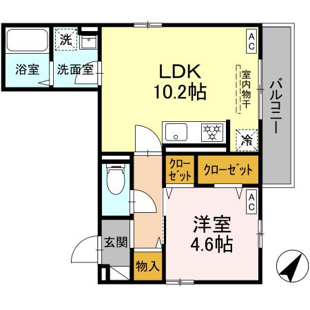 エクセリア湘南 203号室 間取り