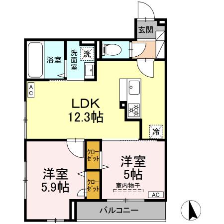 ファンウェーブ湘南藤沢 303号室 間取り
