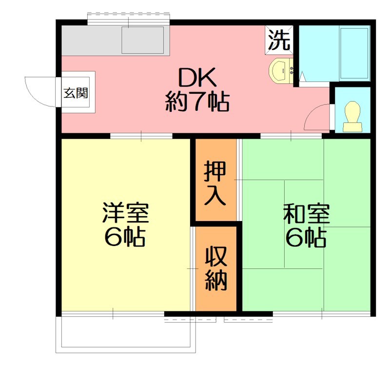 薬師ハイツ 203号室 間取り