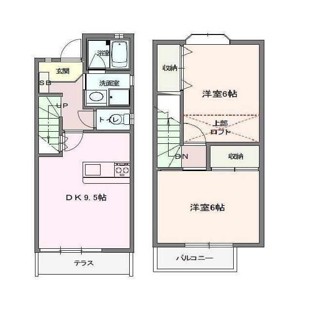 テラス６６Ｂ棟 G号室 間取り