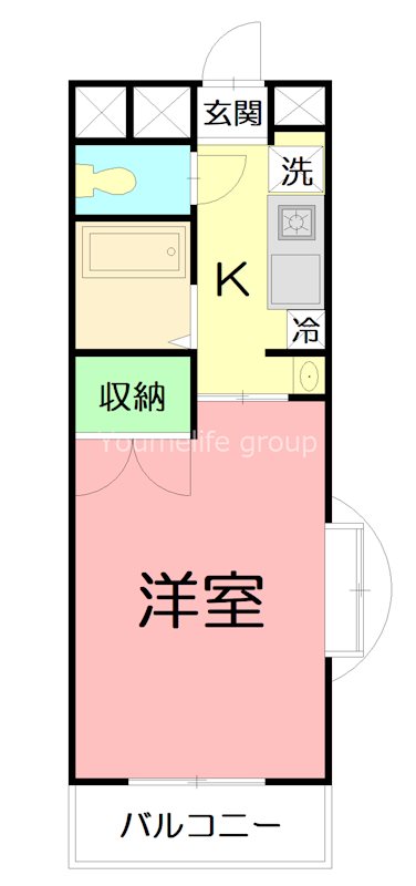 ローズパル 401号室 間取り