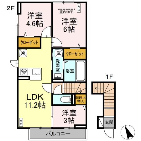 ジェルベーラ 201号室 間取り