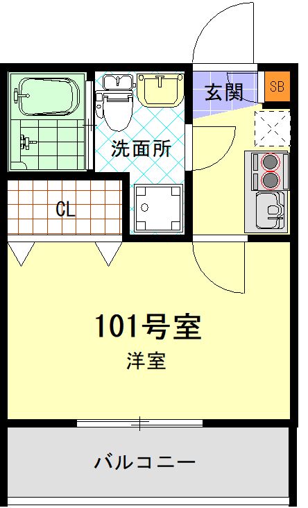 CFジオーレ鎌倉壱番館  101号室 間取り