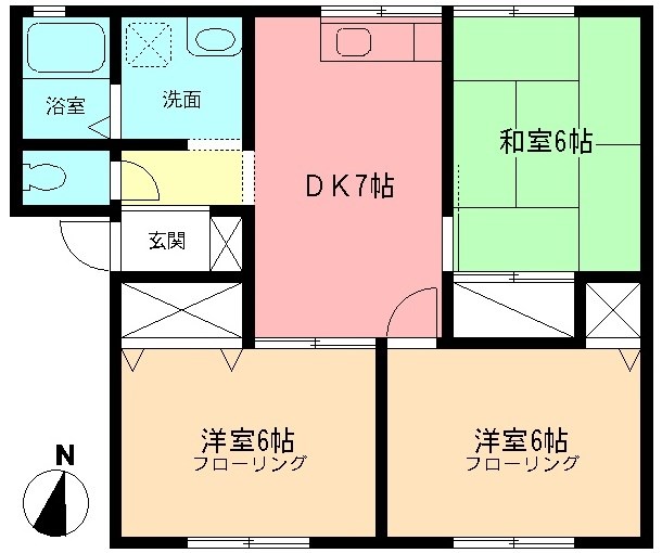 メルベーユ 102号室 間取り