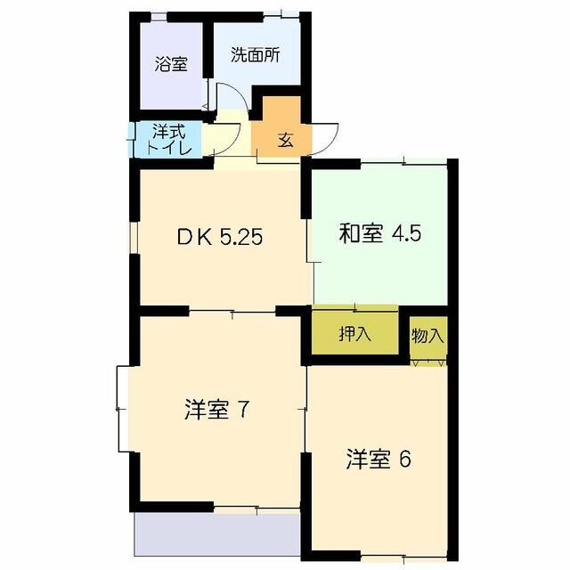 ヴィラ石原G棟 102号室 間取り
