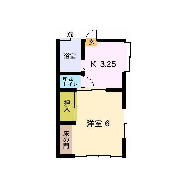 ヴィラ石原Ａ棟 201号室 間取り