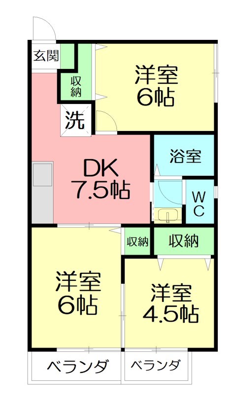 ル・ソレイユ 201号室 間取り