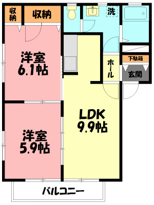 クレール湘南 202号室 間取り