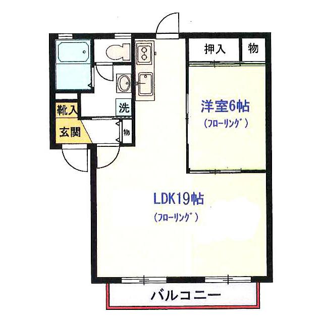 グランドソレーユ 102号室 間取り