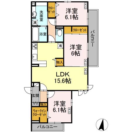 サザンショア東海岸 202号室 間取り