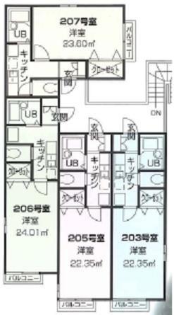 ガーデンハイツ森本Ⅱ 205号室 間取り