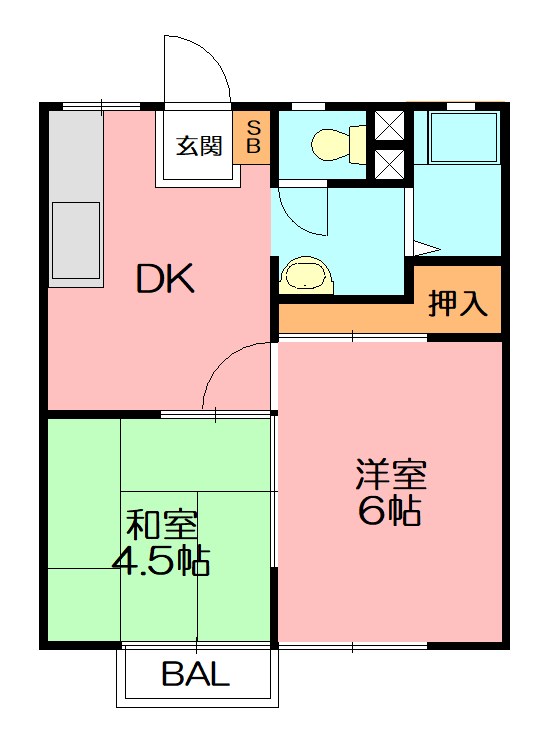 末広ハイツ 102号室 間取り