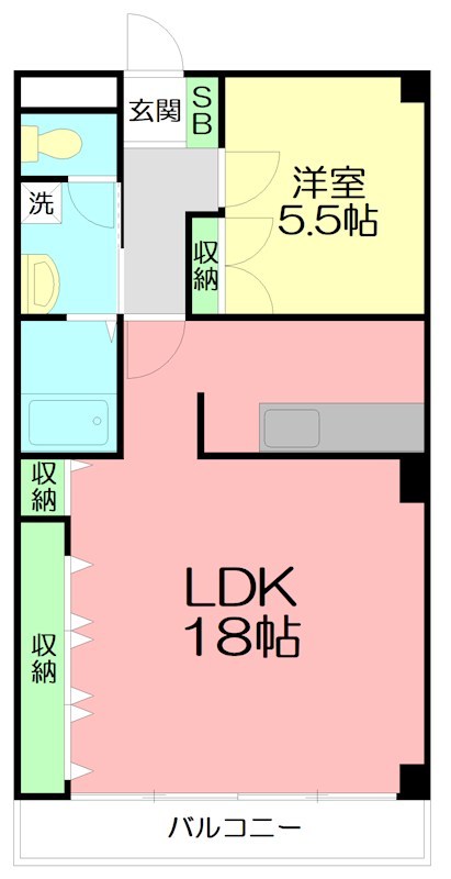 コーポ井上 1-C号室 間取り