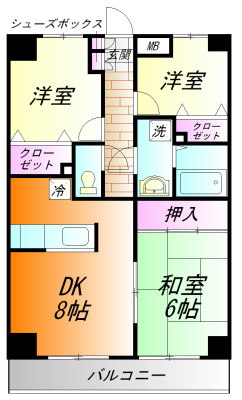 セジュールコート 506号室 間取り