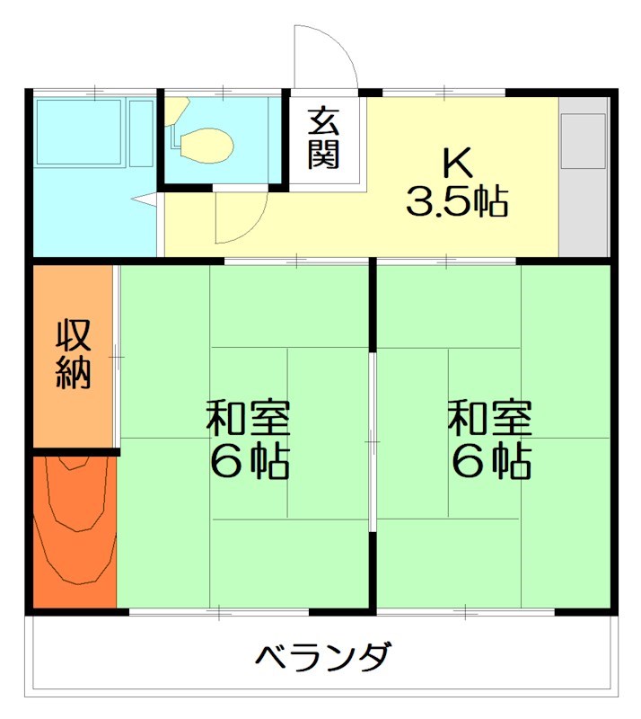 マンション西向浜 203号室 間取り