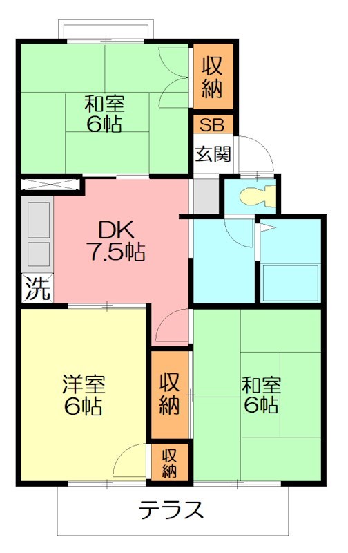 リバーハウス湘南 0105号室 間取り