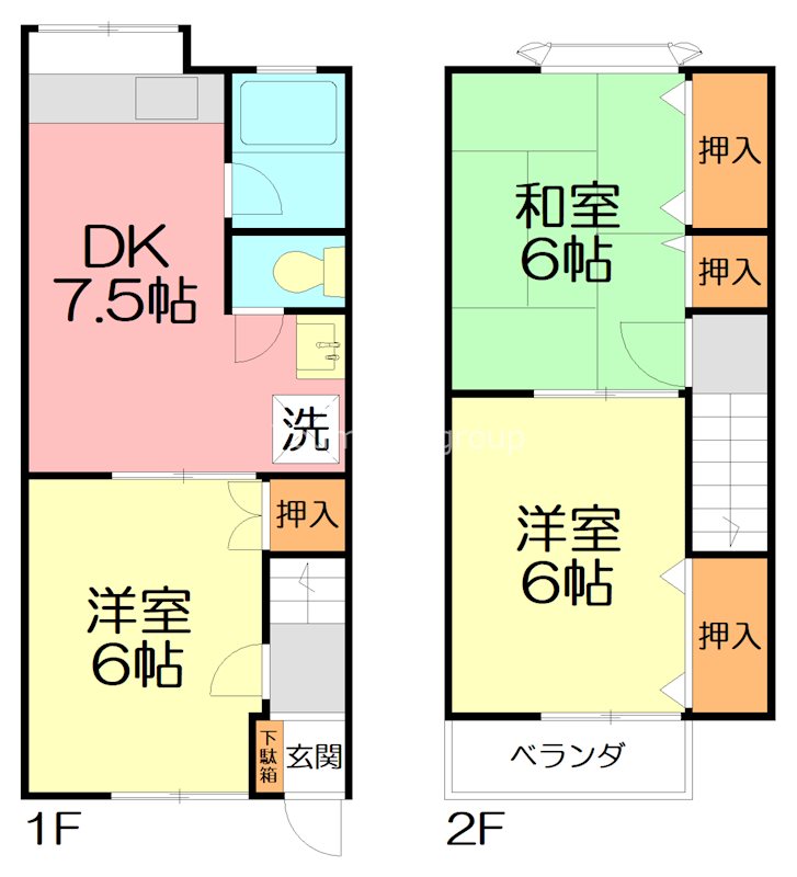 テラスパークサイド 6号室 間取り