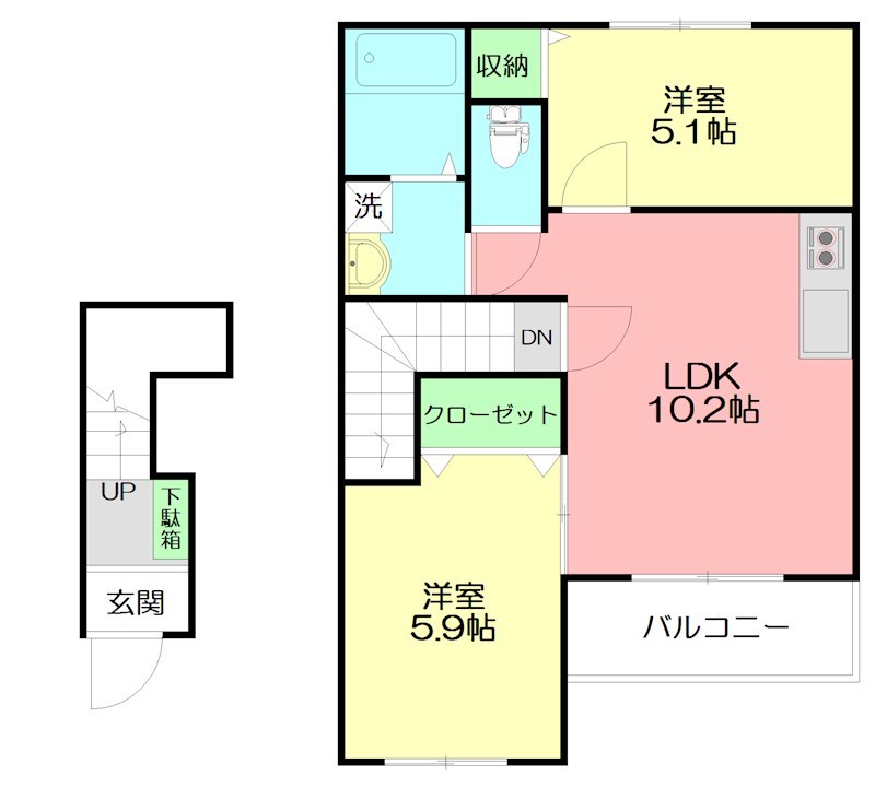 ステイブル 202号室 間取り