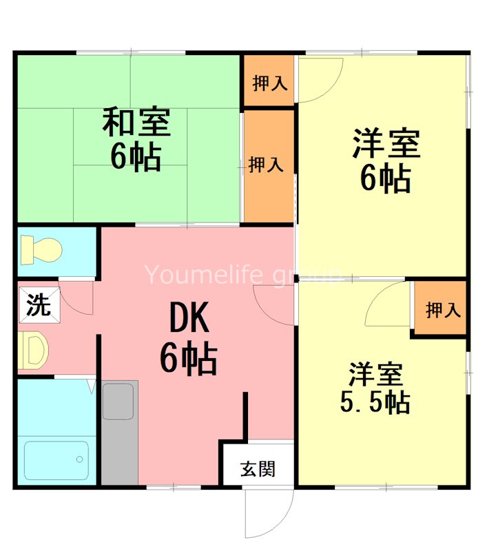 コーポ岡部B棟 101号室 間取り