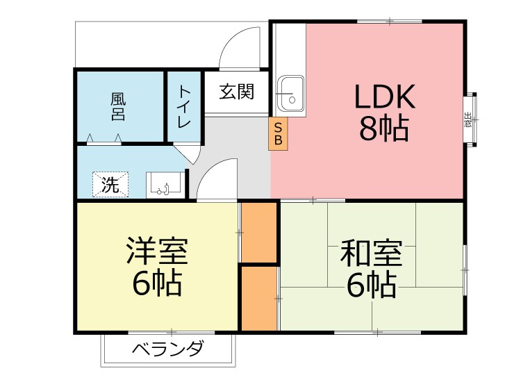 アーバンライフ岸Ⅱ 201号室 間取り