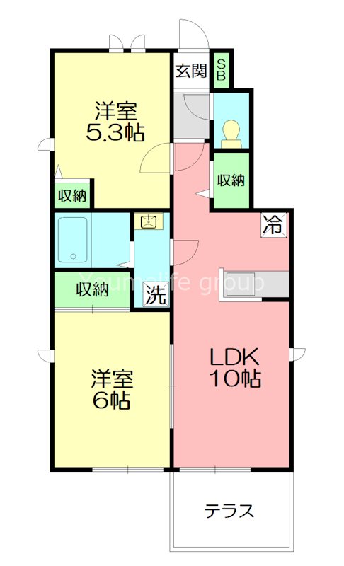 ローズヒルK A-1号室 間取り
