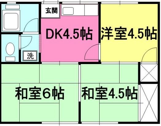 文命ハイツ 102号室 間取り