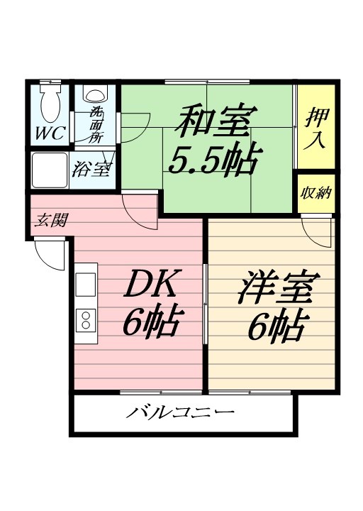 高木コーポ 203号室 間取り