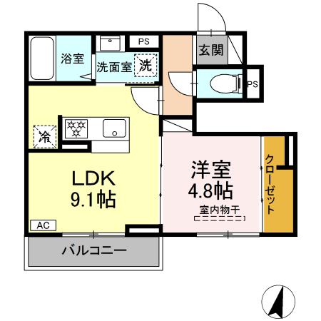 ブランポルテ 103号室 間取り
