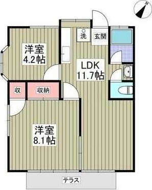 コーポ光Ｄ棟 202号室 間取り