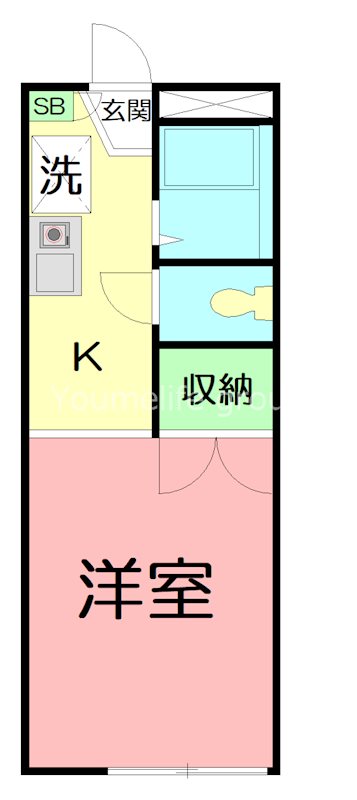 クイーンズK 202号室 間取り