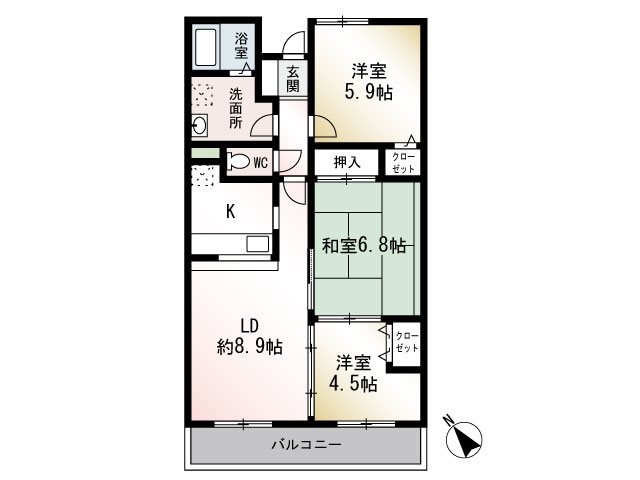 エクセレント鶴巻 203号室 間取り