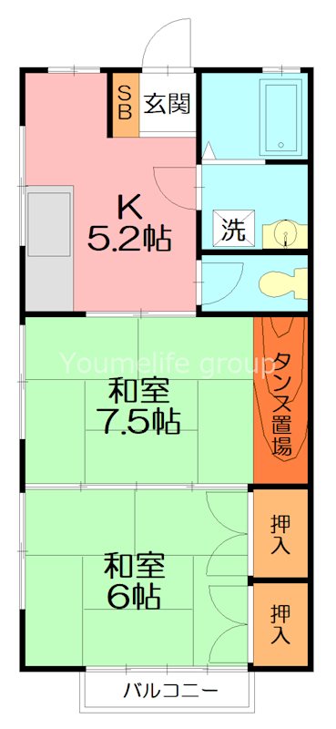 クリーンヒルス 202号室 間取り
