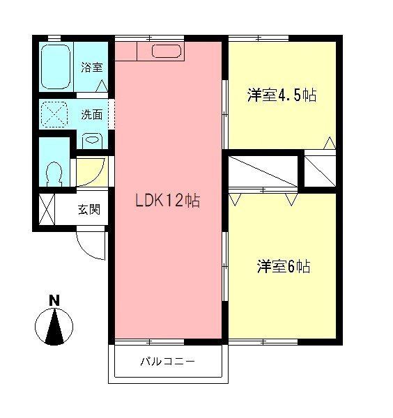 フラワーハイツ 203号室 間取り