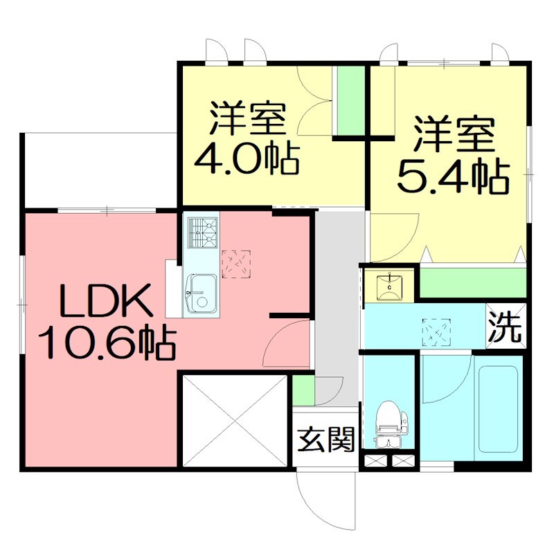 VILLA COAST.Ⅰ 101号室 間取り